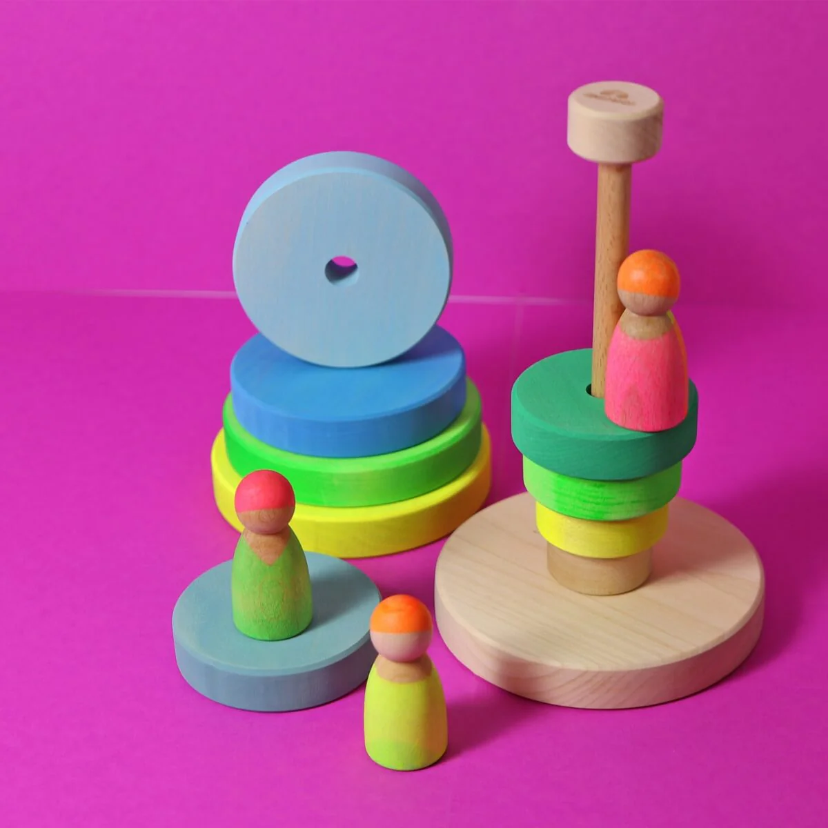 Grimm's Stacking Tower Conical Large - Neon Green (2023) - Image 12