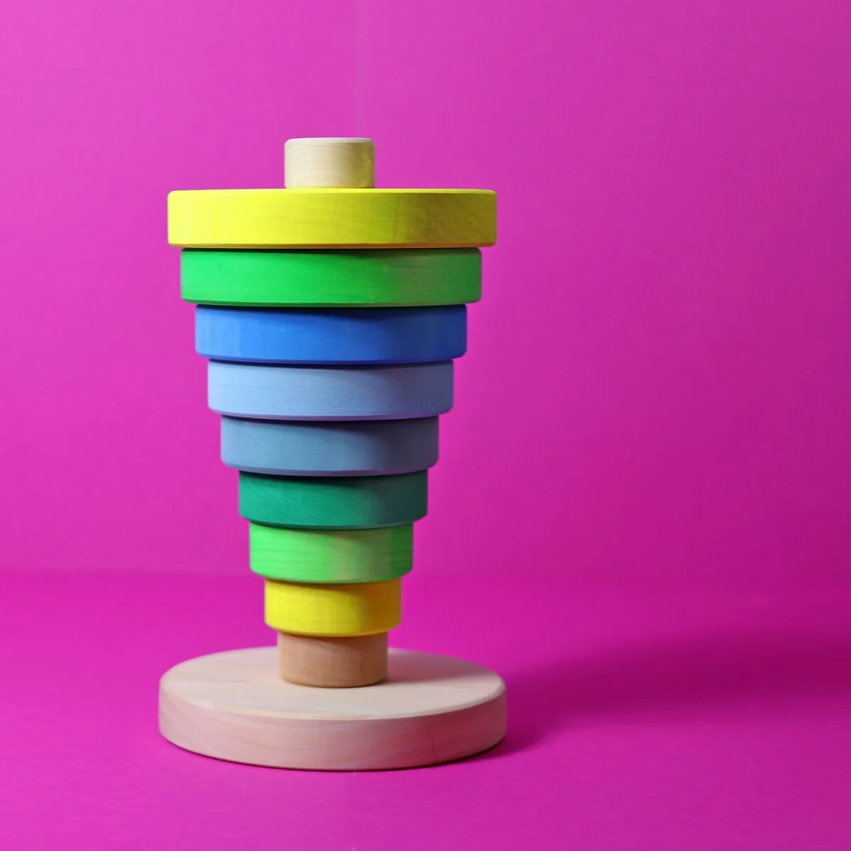 Grimm's Stacking Tower Conical Large - Neon Green (2023) - Image 13