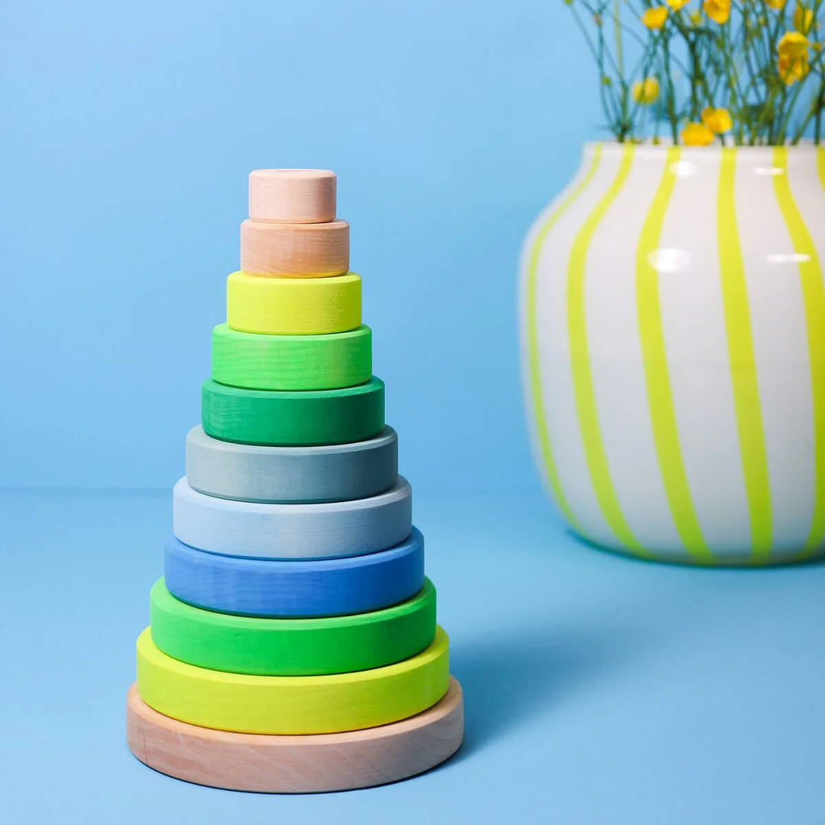 Grimm's Stacking Tower Conical Large - Neon Green (2023) - Image 14