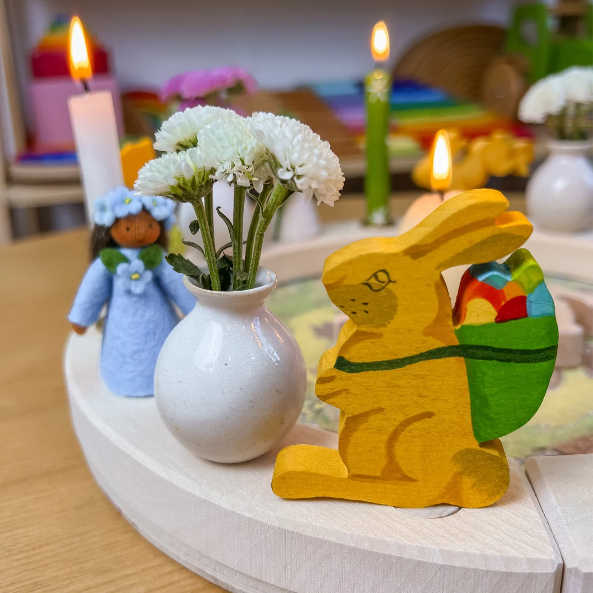 Grimm's Rabbit with Basket Candle Holder Decoration - Image 4