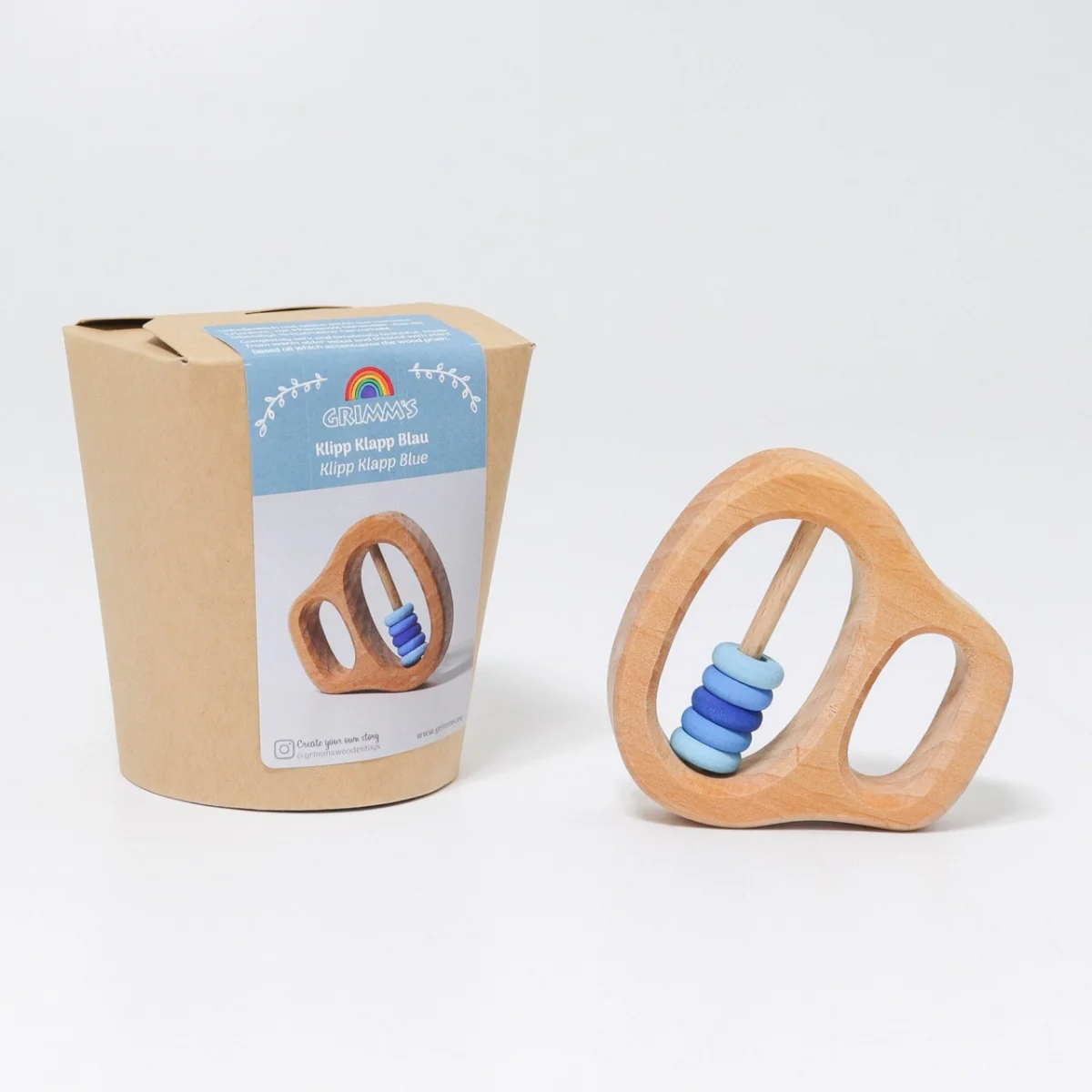 Grimm's Grasping Rattle - Rings Blue - Image 5