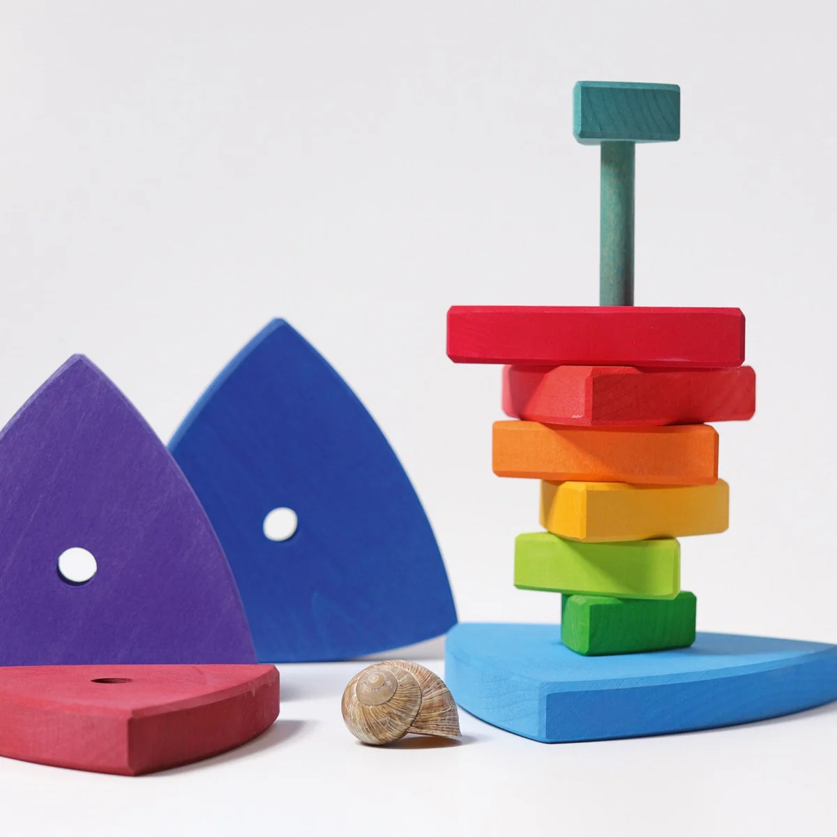 Grimm's Stacking Tower Triangle - Rainbow - Image 3