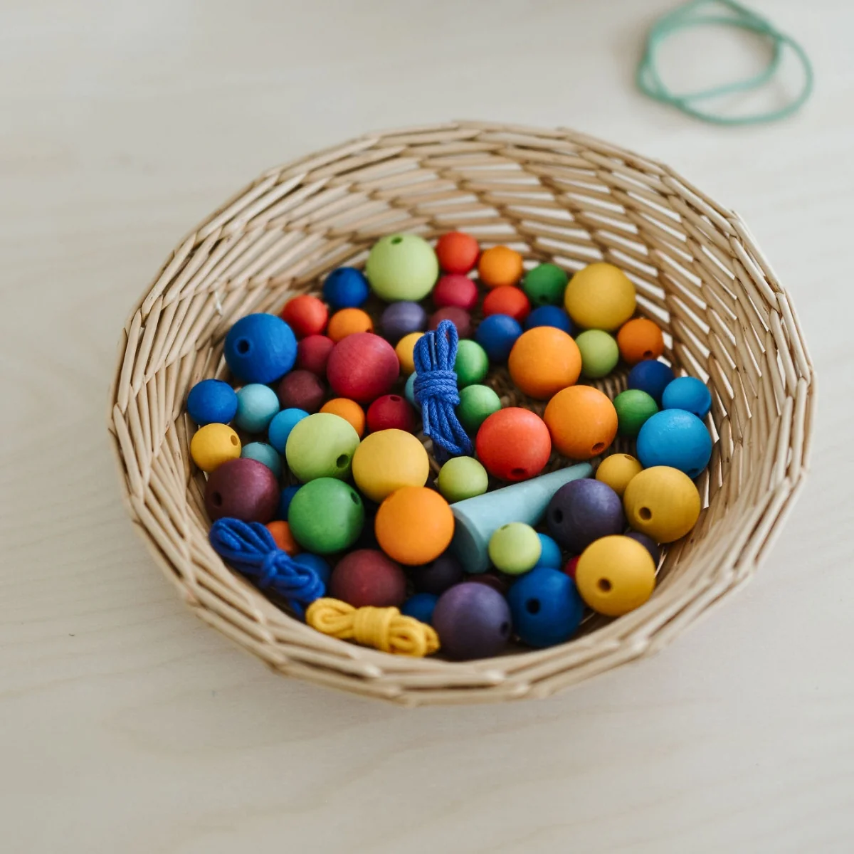 Grimm's Wooden Beads Rainbow - 180 Pieces, 20mm - Image 7