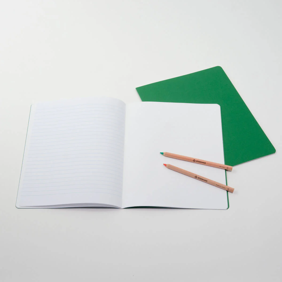 Junior Green Lesson Book 24x32cm Alternate Blank + Lined pgs - Pack of 10 - Image 2