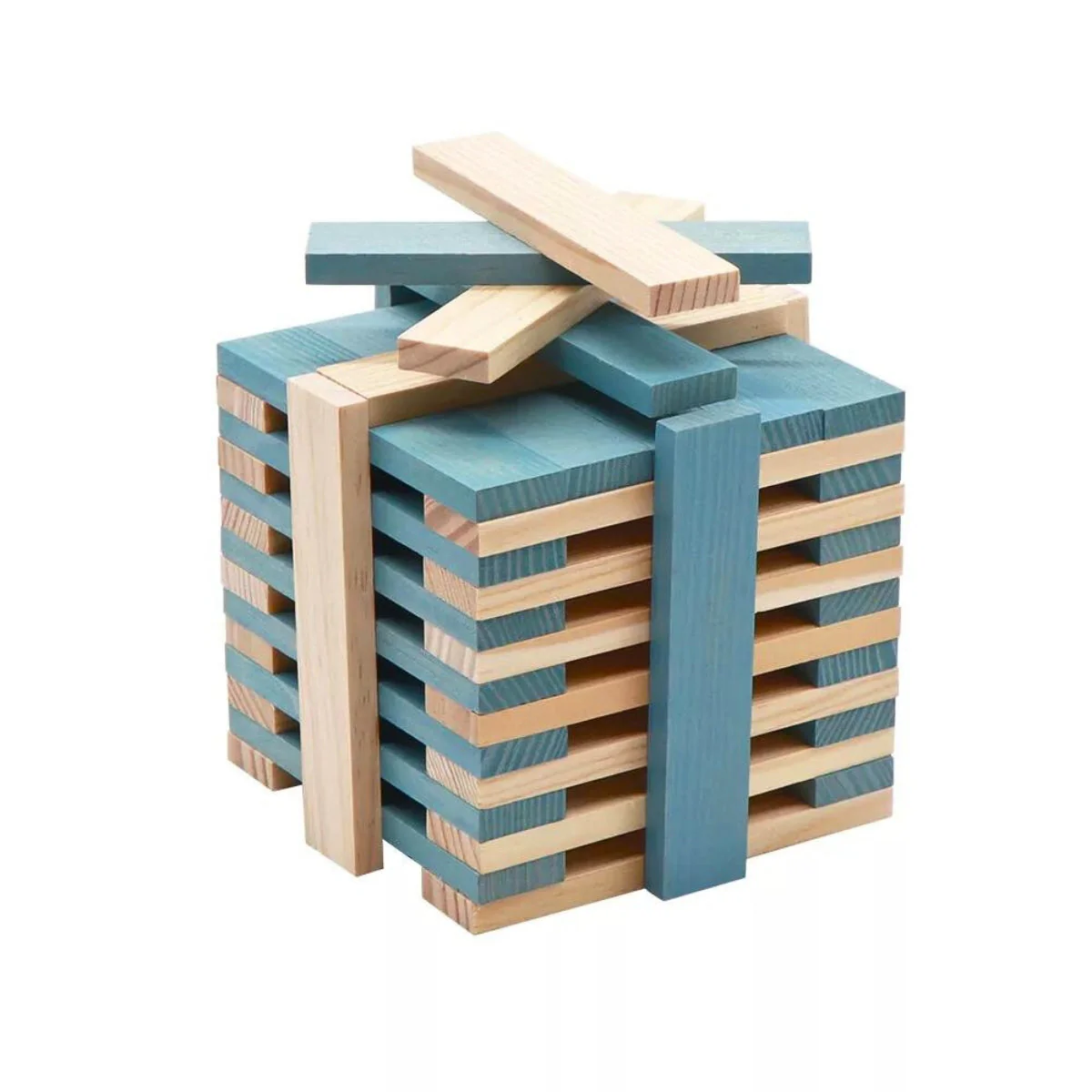 KAPLA Blocks Building Planks - 40 Light Blue Set - Wooden Case - Image 7