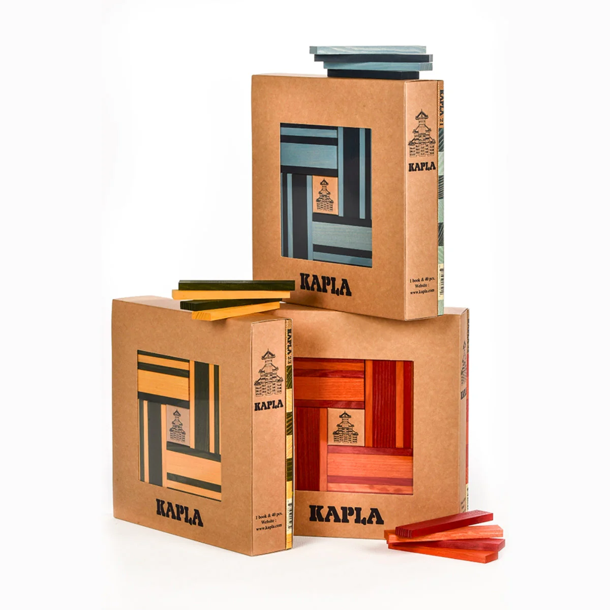 KAPLA Blocks Building Planks & Art Book - 40 Red & Orange Set - Box - Image 13
