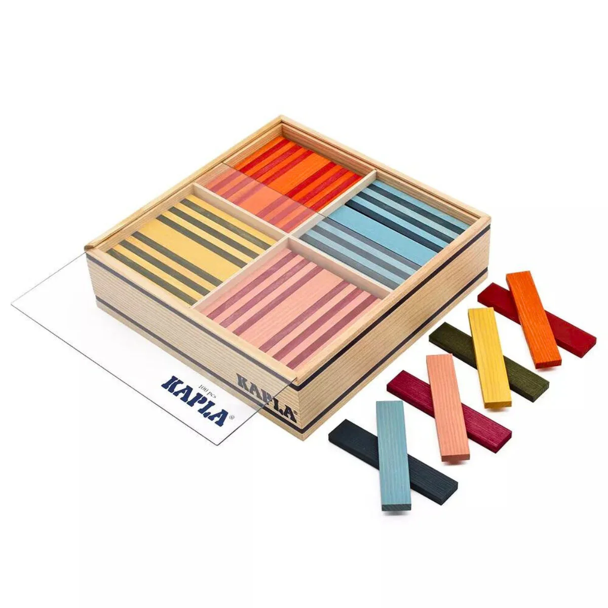KAPLA Blocks Building Planks - 100 Octocolour Set - Wooden Case - Image 10