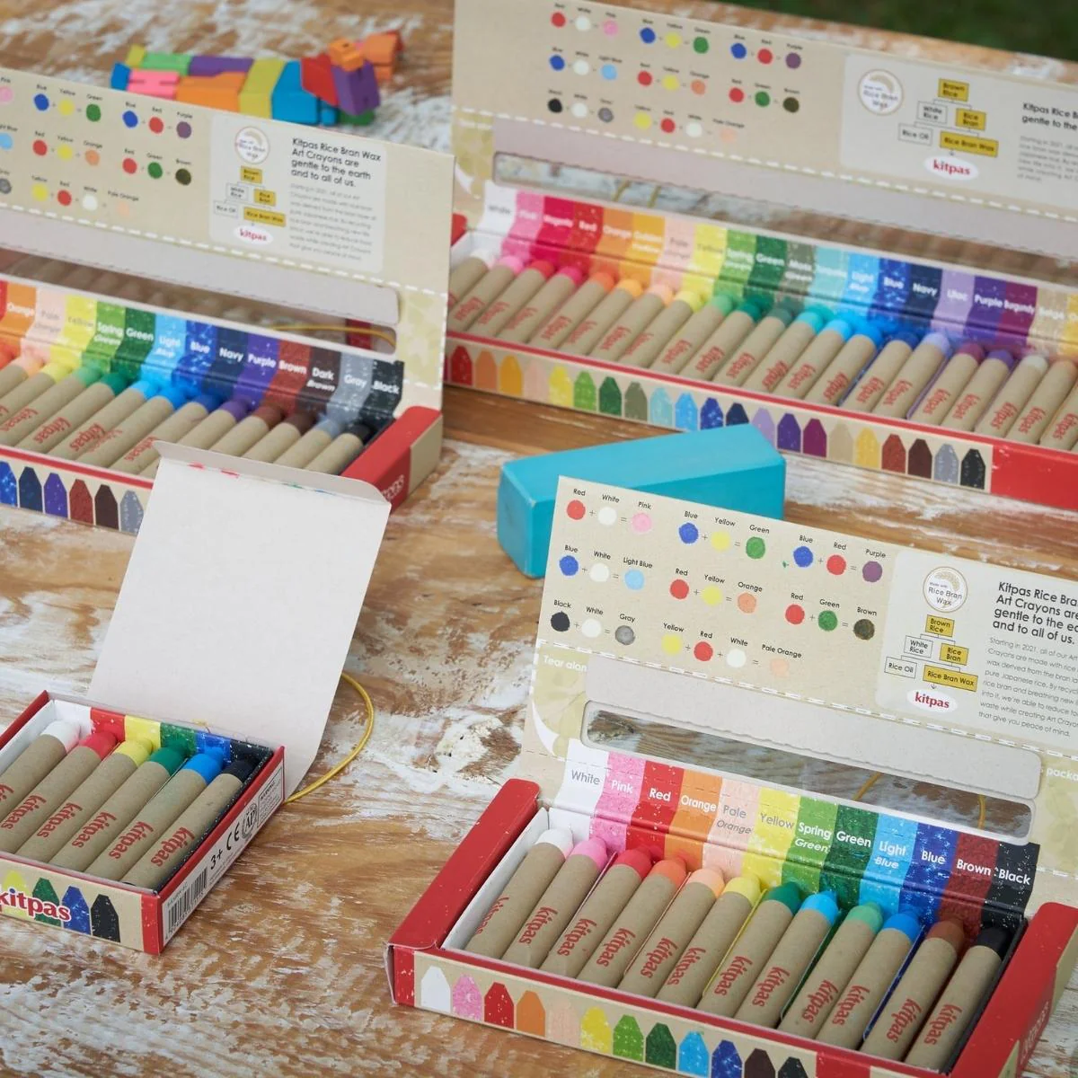 Kitpas Medium Stick Rice Wax Crayons 12 Colours - Image 2
