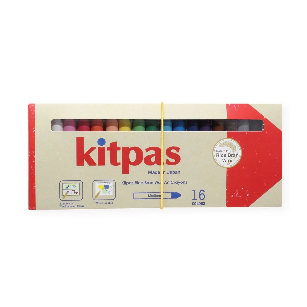 Kitpas Medium Stick Rice Wax Crayons 16 colours - Image 4