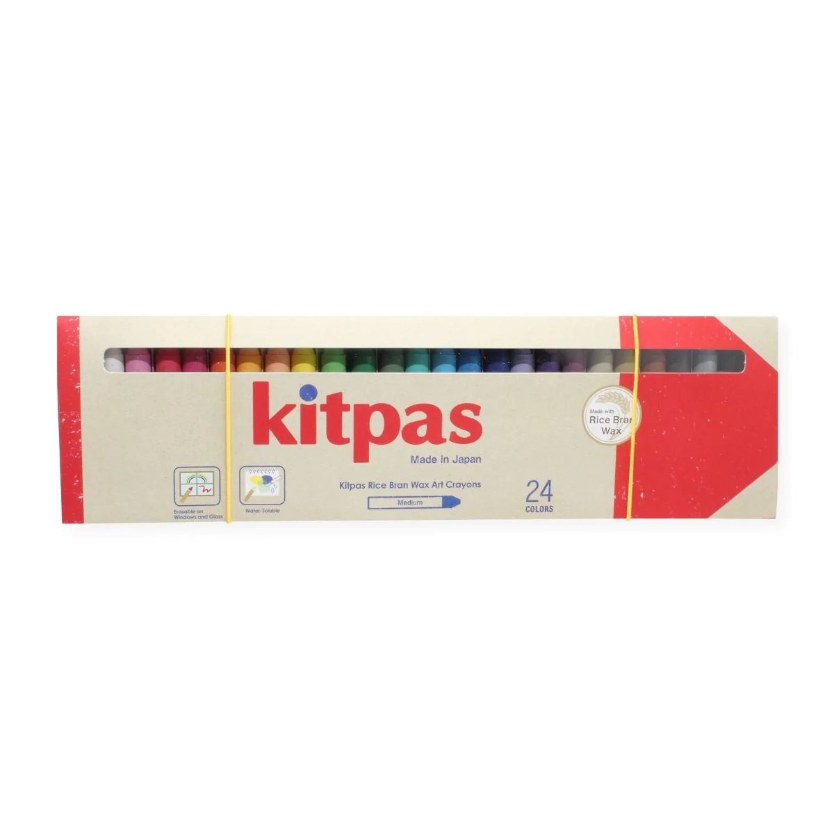 Kitpas Medium Stick Rice Wax Crayons 24 Colours - Image 3