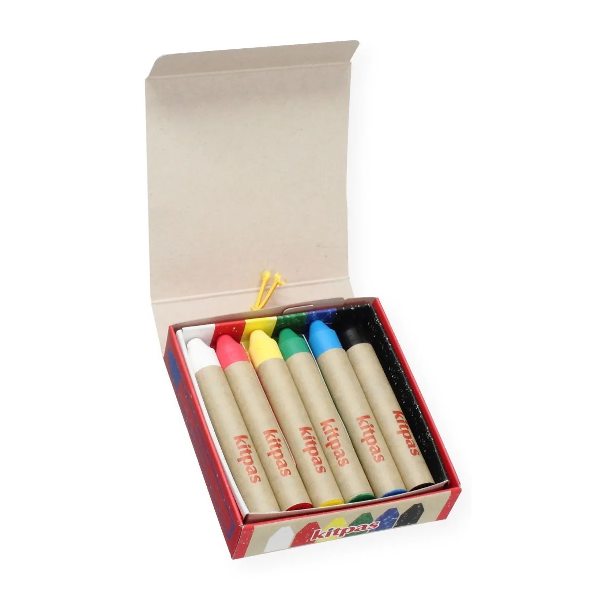 Kitpas Medium Stick Rice Wax Crayons 6 Colours