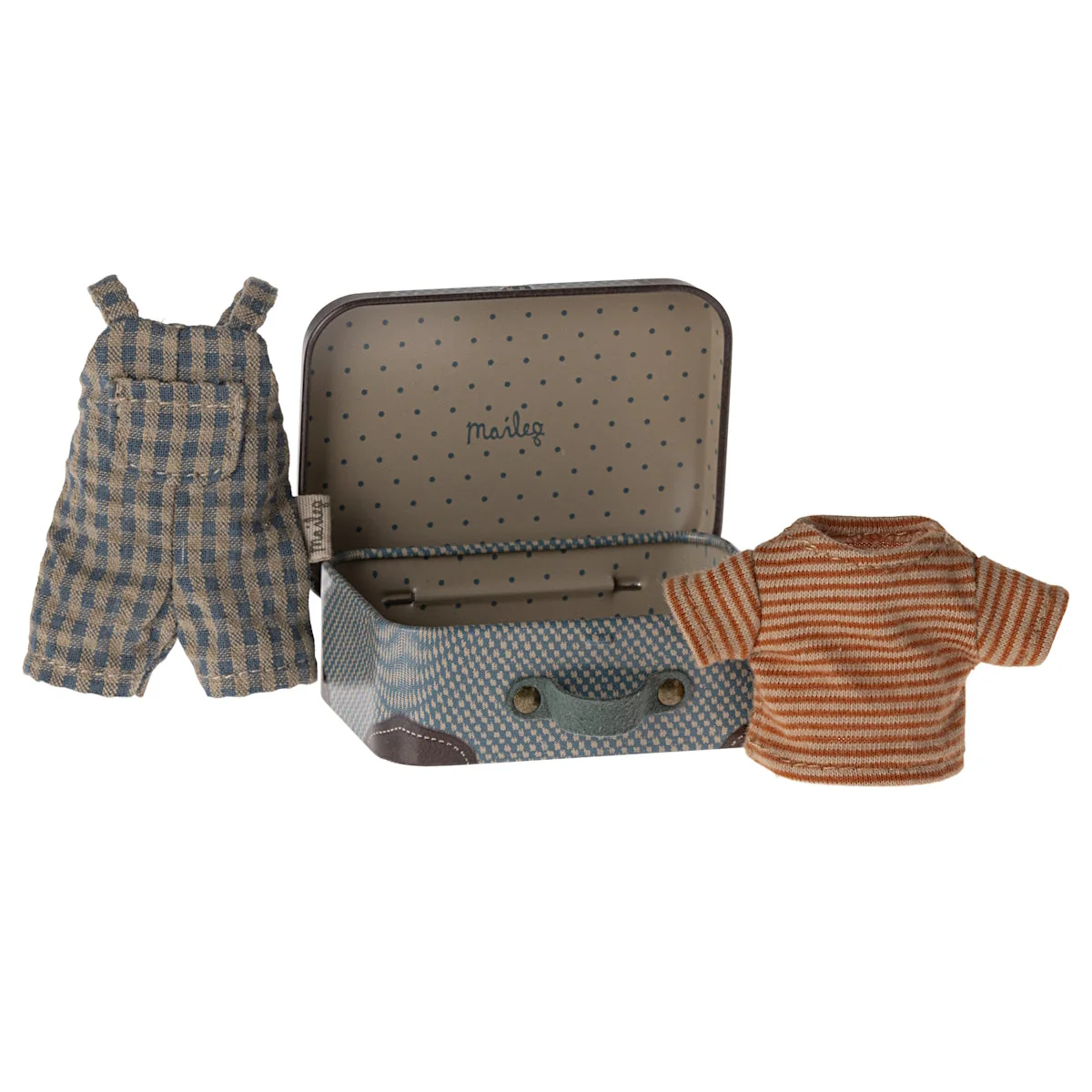 Maileg Big Brother Overalls and Shirt in Suitcase (2024) - Retired Product - Image 2