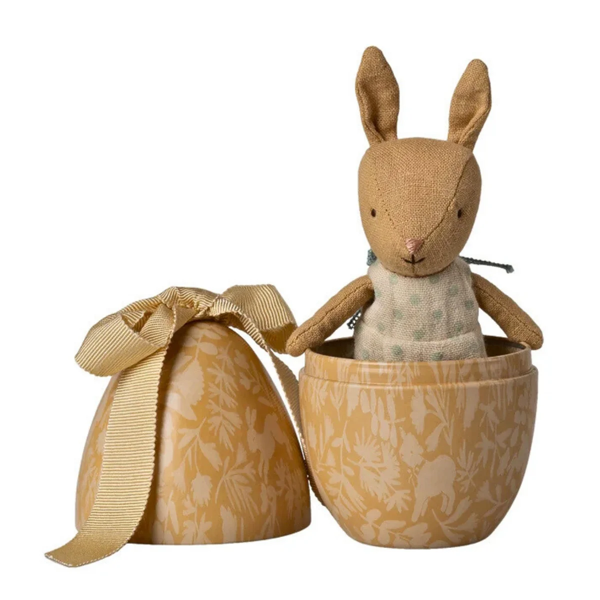 Maileg Easter Egg with Micro Rabbit - Small, Cream Yellow (2026)