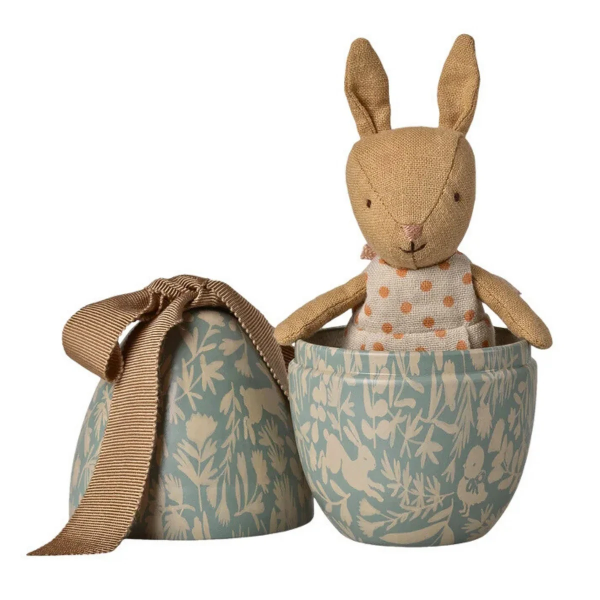 Maileg Easter Egg with Micro Rabbit - Small, Dusty Blue (2026)