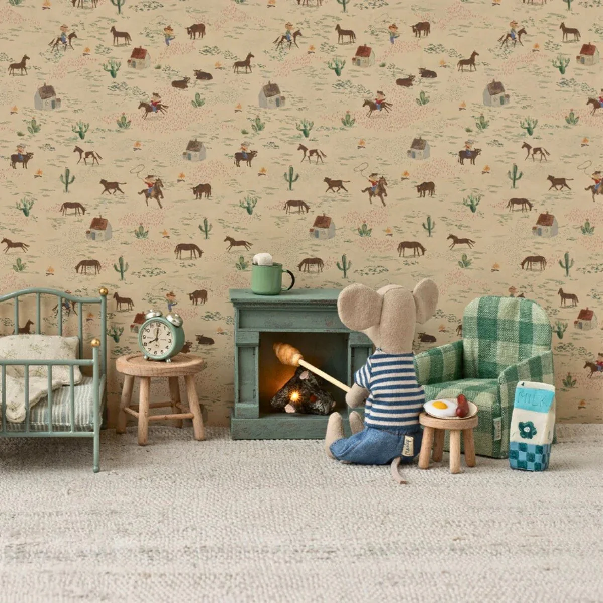 Maileg Folding Chair Mouse Green Check (2025) - Image 3