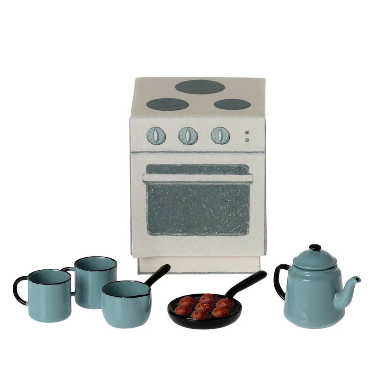 Maileg Cooking Set with Stove Box - Miniature Madam Blues Favourites (2023)