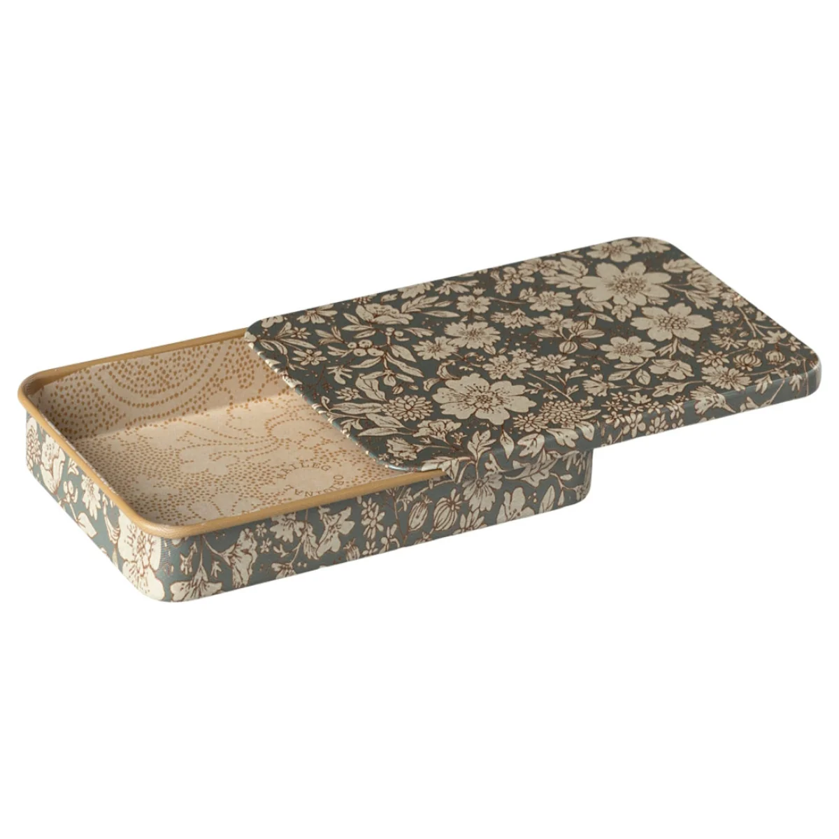 Maileg Metal Box with Sliding Lid - Blossom Blue (2024) - Image 2