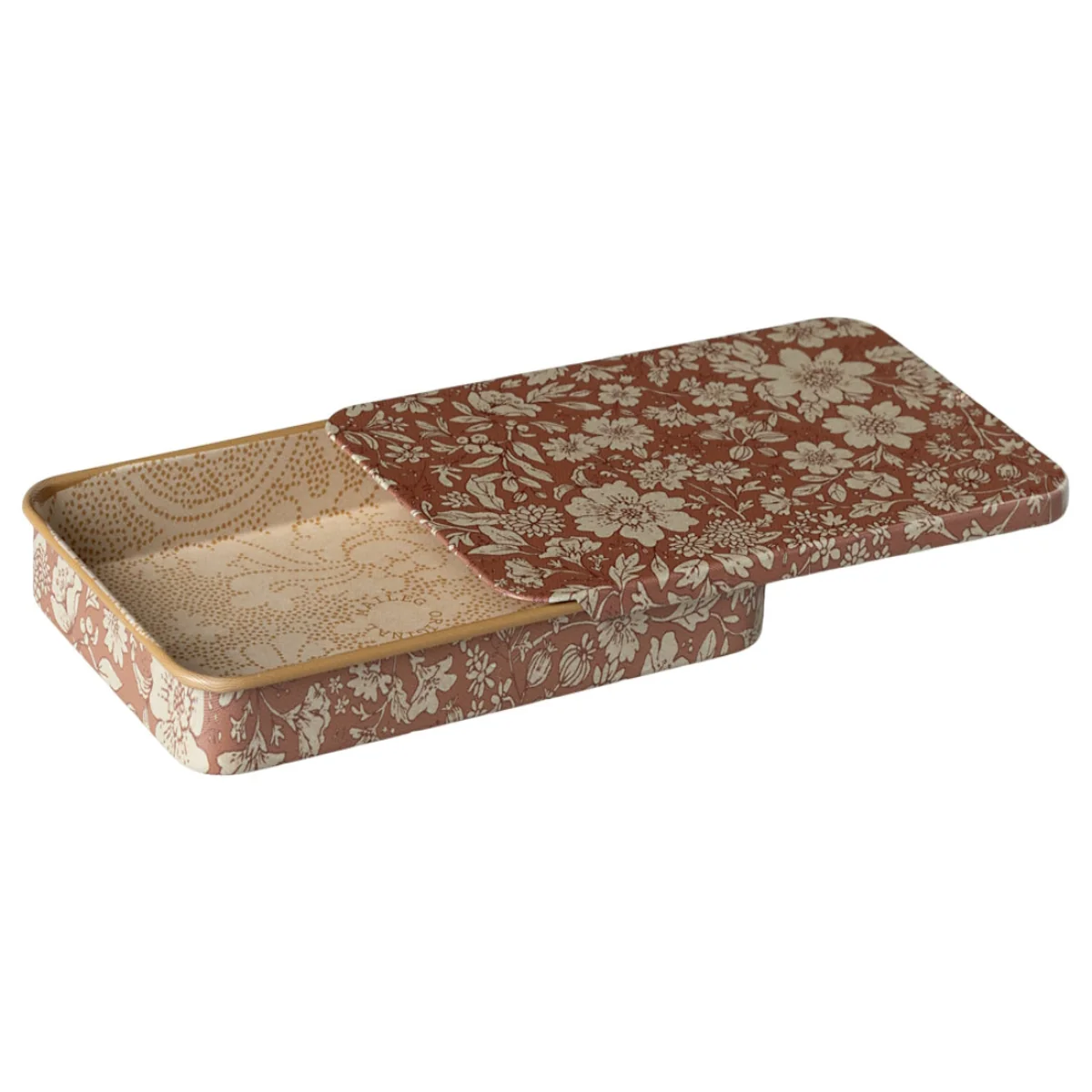 Maileg Metal Box with Sliding Lid - Blossom Ocher (2024)
