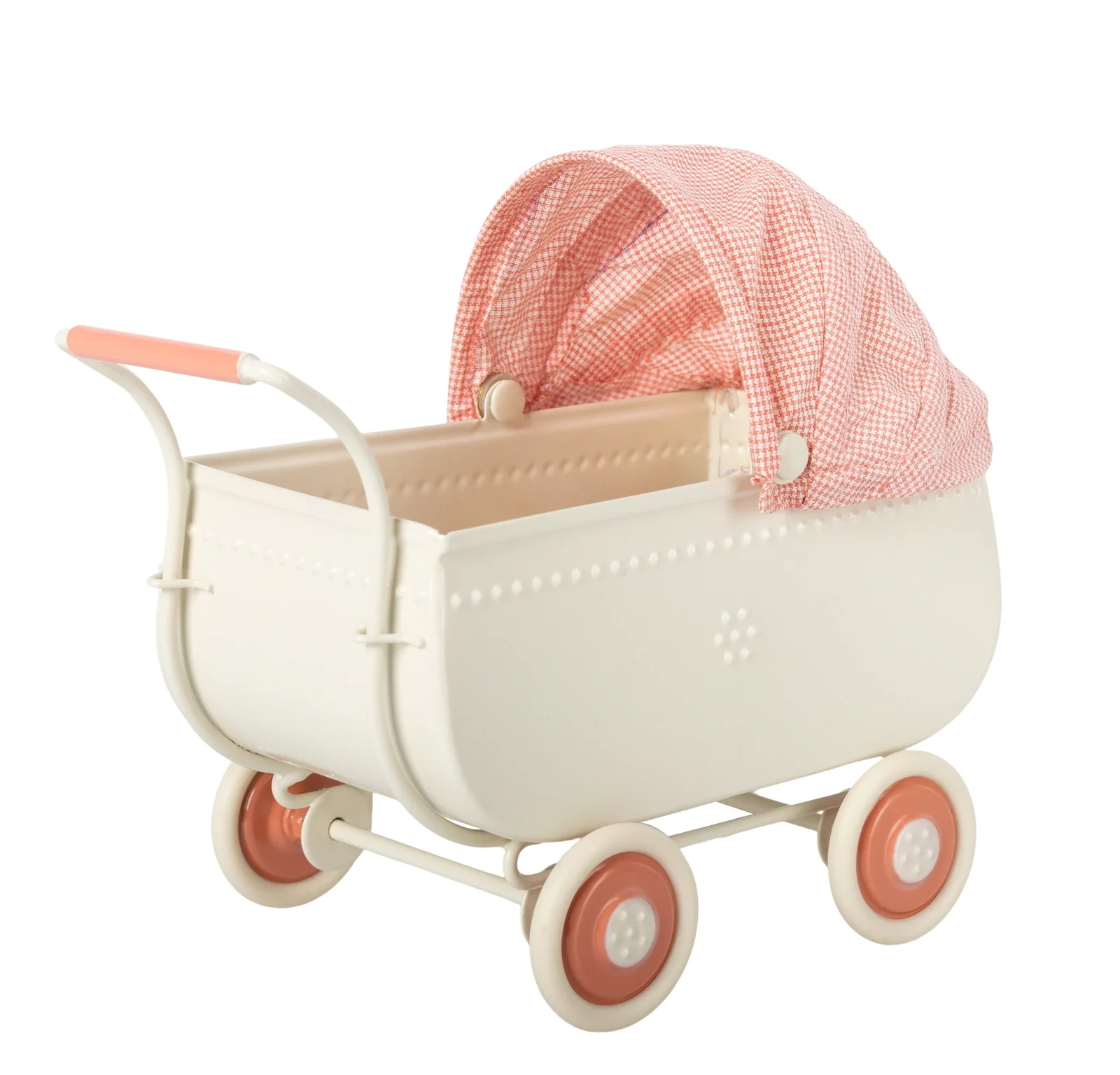 Maileg Pram for Bunny & Rabbit - Micro Coral Pink (2022) - Retired Product