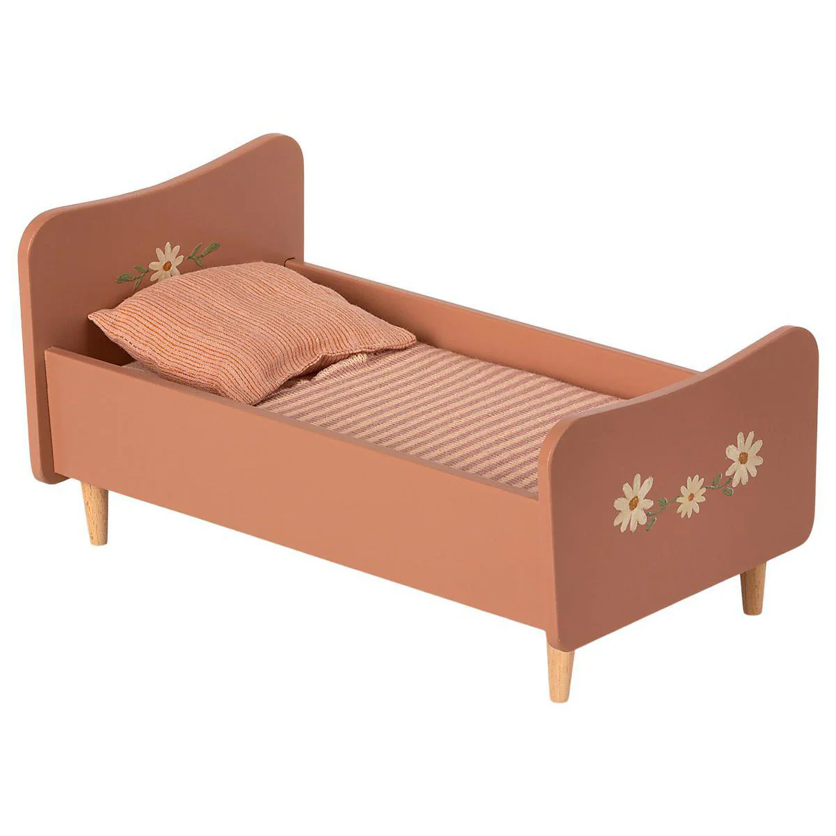 Maileg Bed for Bunny & Rabbit Size 1 & 2 - Mini Wooden Rose Pink (2022)