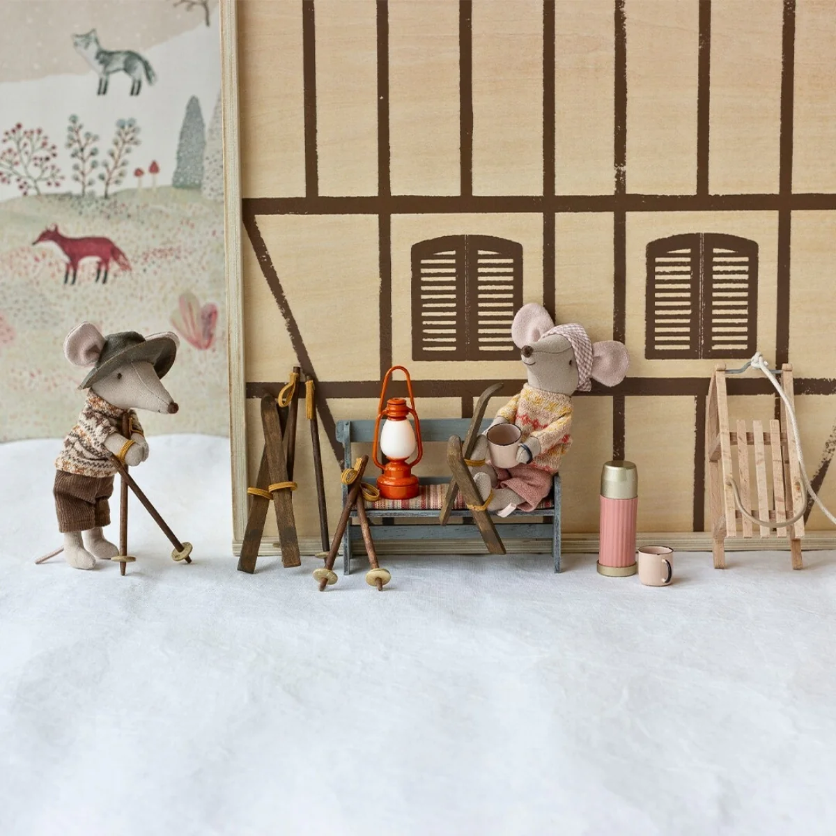 Maileg Winter Mouse with Skis - Dad (2023) - Retired Product, Limited Stock - Image 4