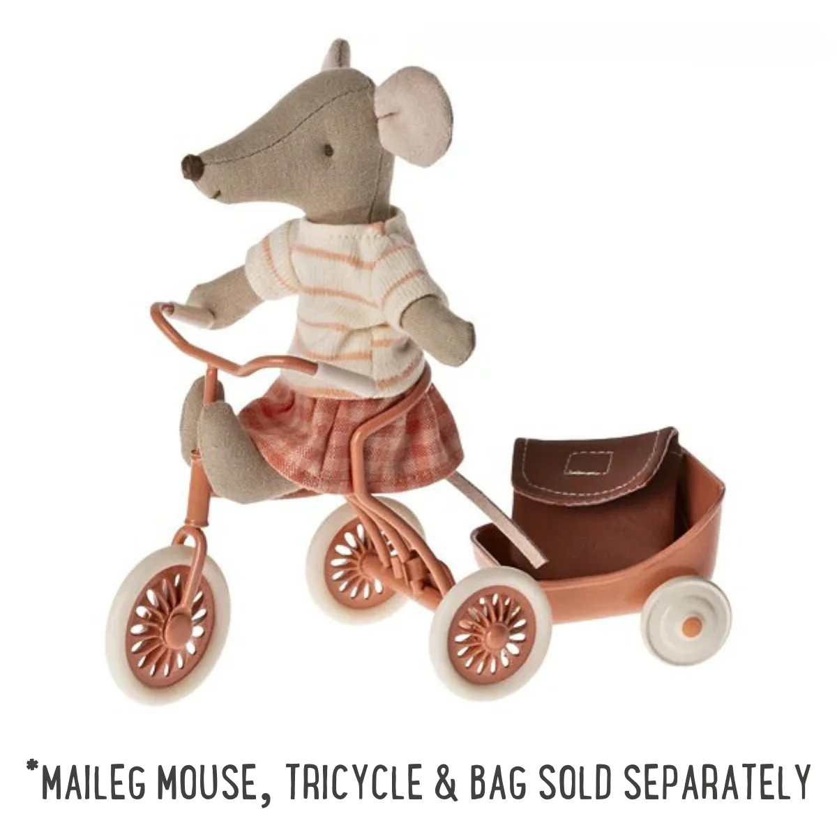 Maileg Trailer Hanger for Mouse Tricycle - Coral Pink (2024) - Image 4