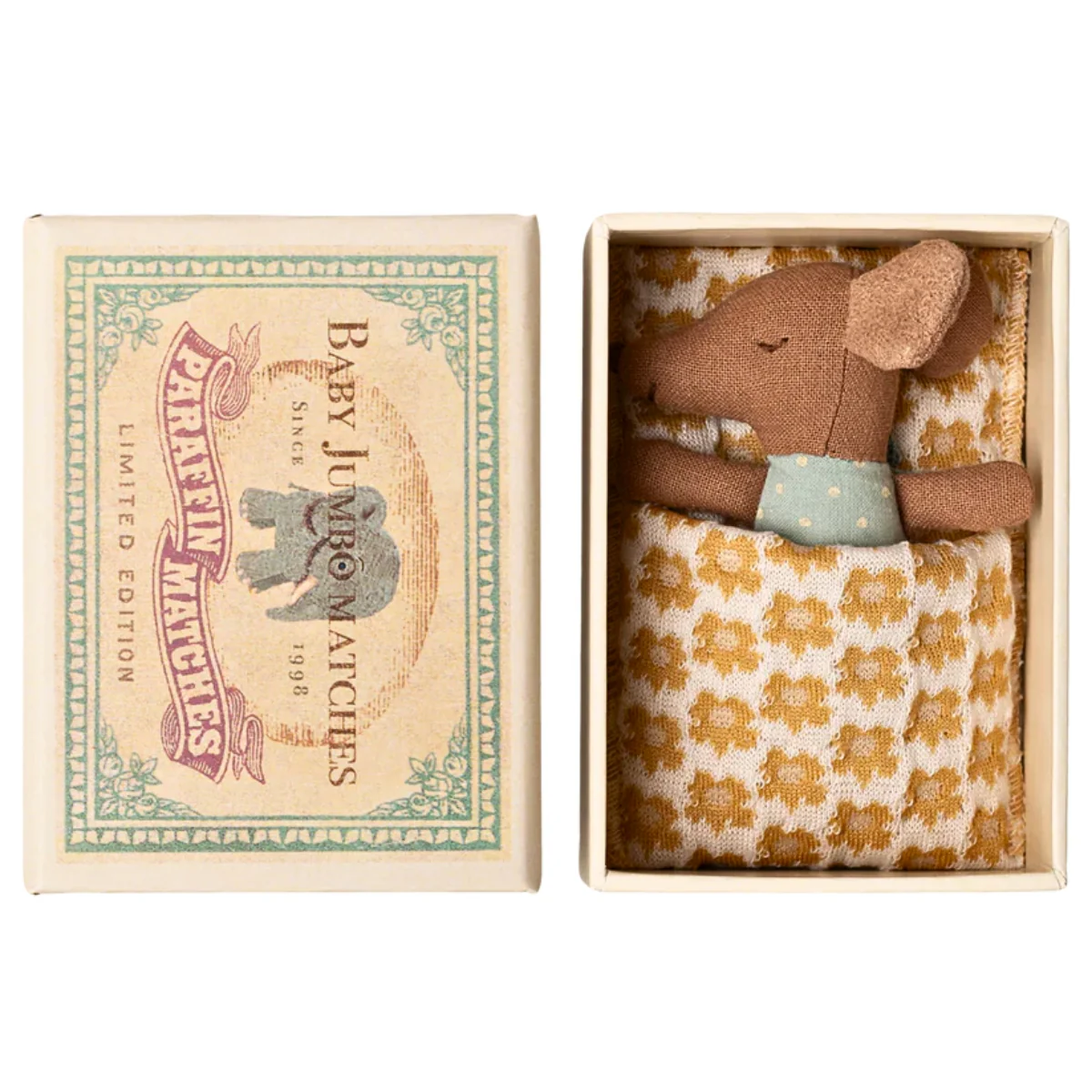 Maileg Mouse Baby - Sleepy Wakey Matchbox, Blue (2025)