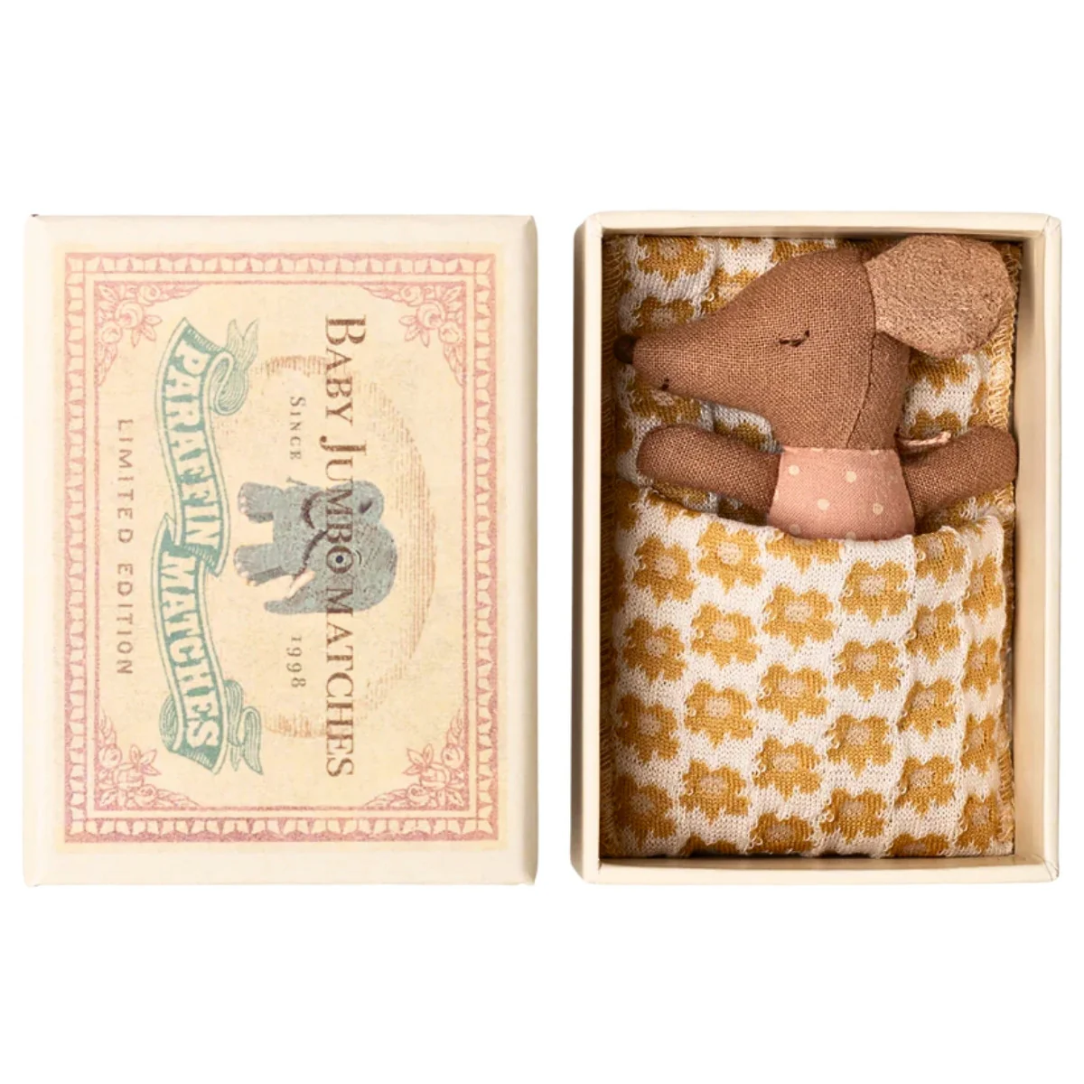 Maileg Mouse Baby - Sleepy Wakey Matchbox, Rose (2025)