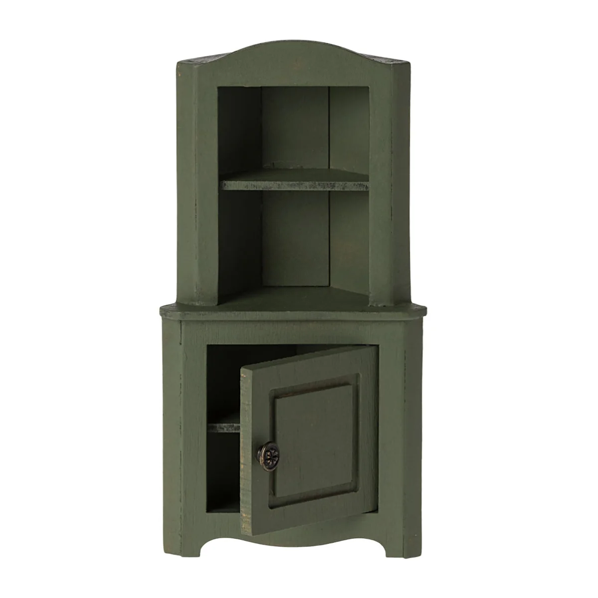 Maileg Corner Cabinet Shelf for Mouse - Dark Green (2024) - Image 5