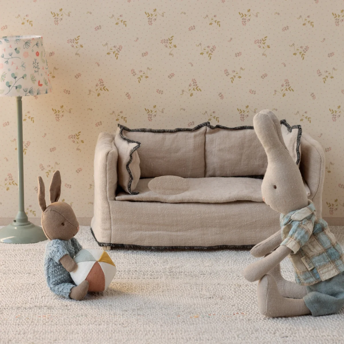 Maileg Rabbit Micro Brown - Baby Set, Blue (2025) - Image 2