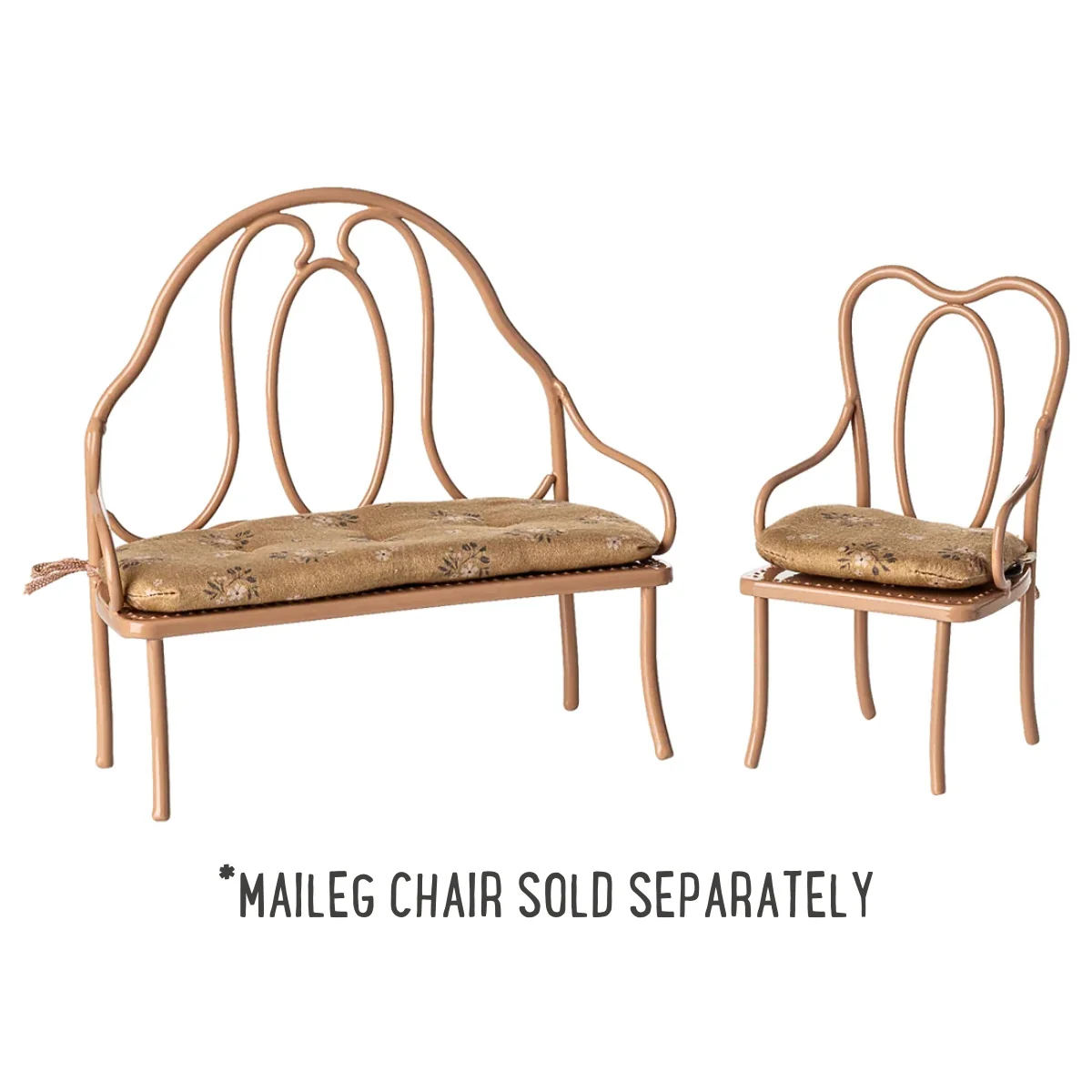 Maileg Vintage Bench - Miniature, Dark Powder (2025) - Image 4