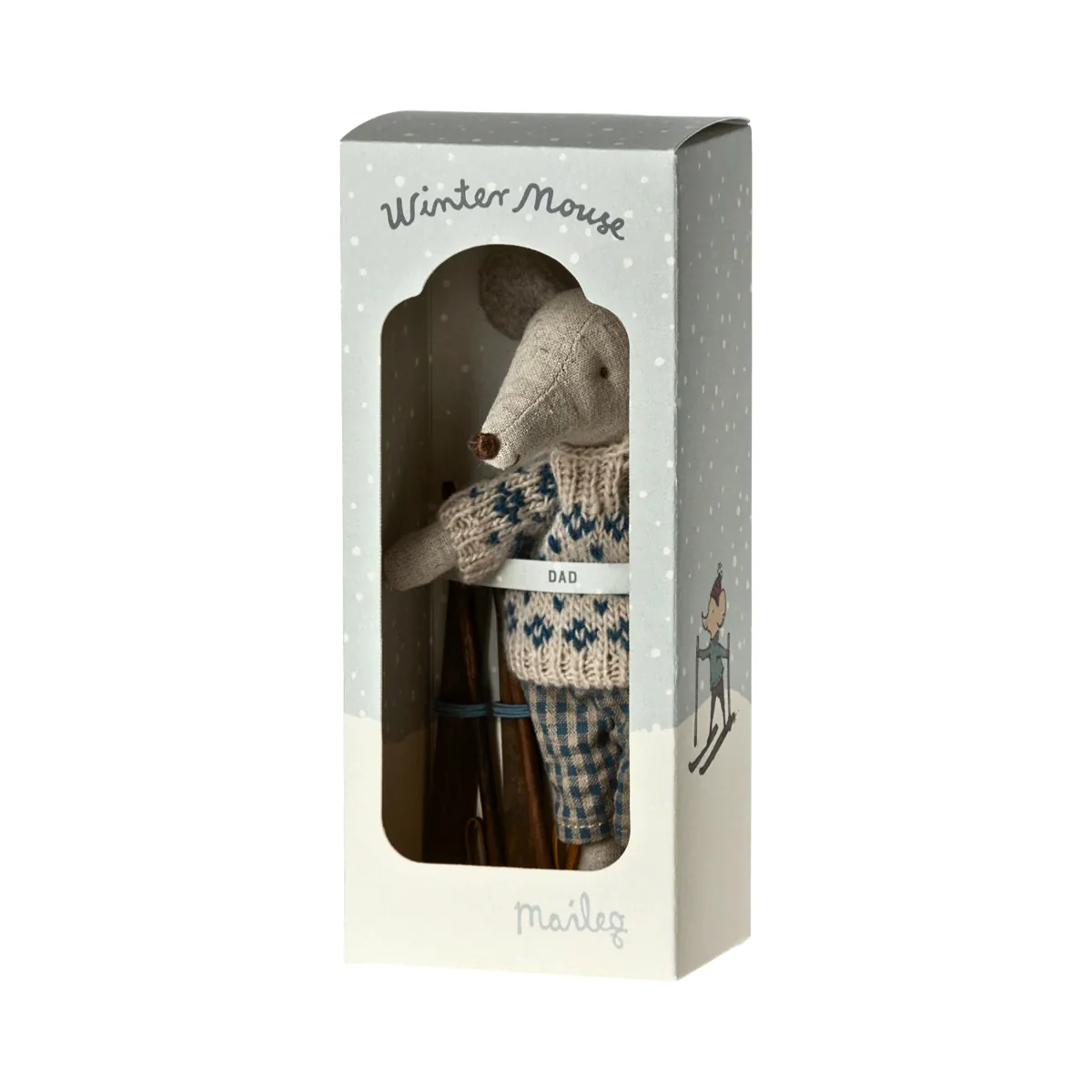 Maileg Winter Mouse with Skis - Dad (2023) - Retired Product, Limited Stock - Image 3