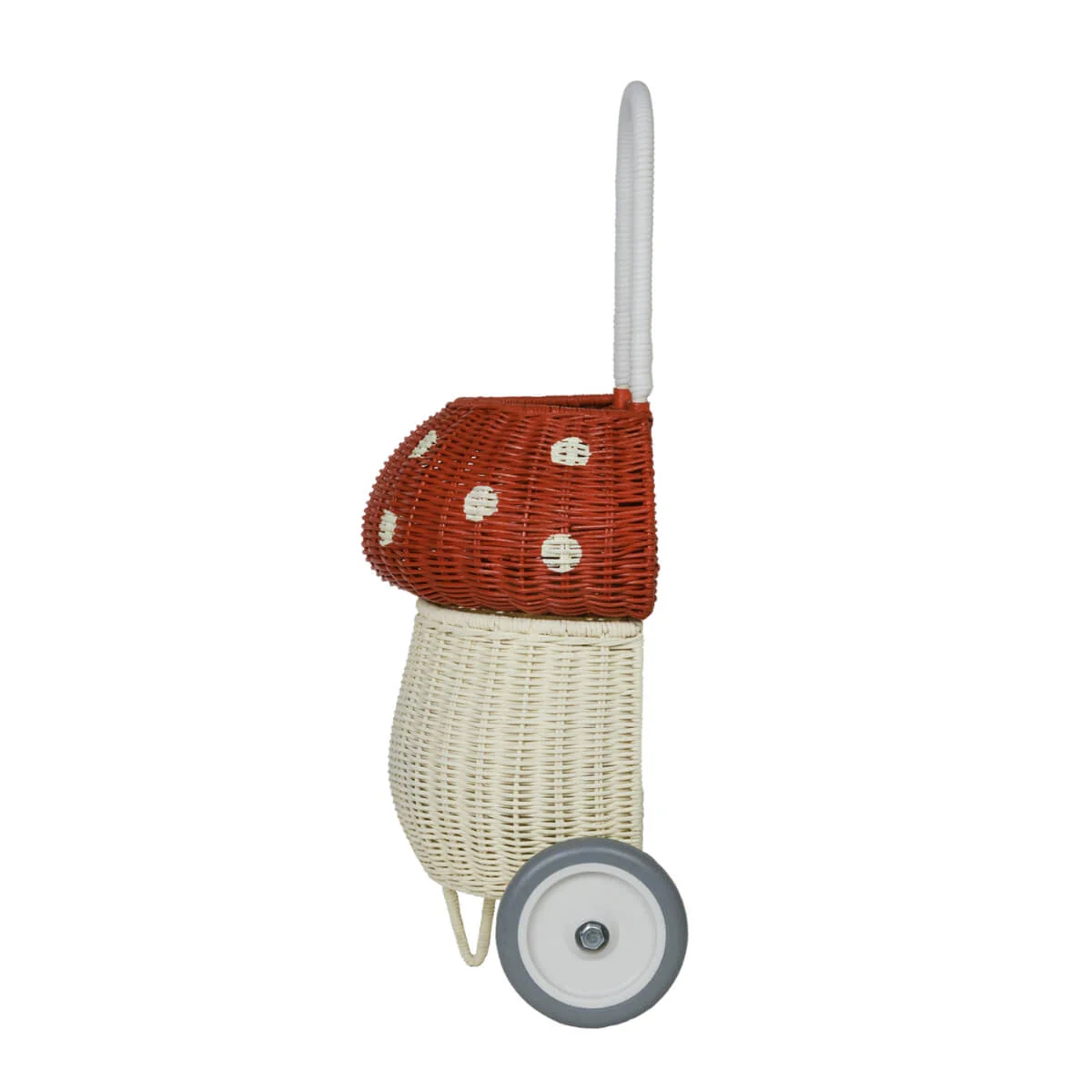 Olli Ella Rattan Mushroom Luggy - Red and White - Image 7