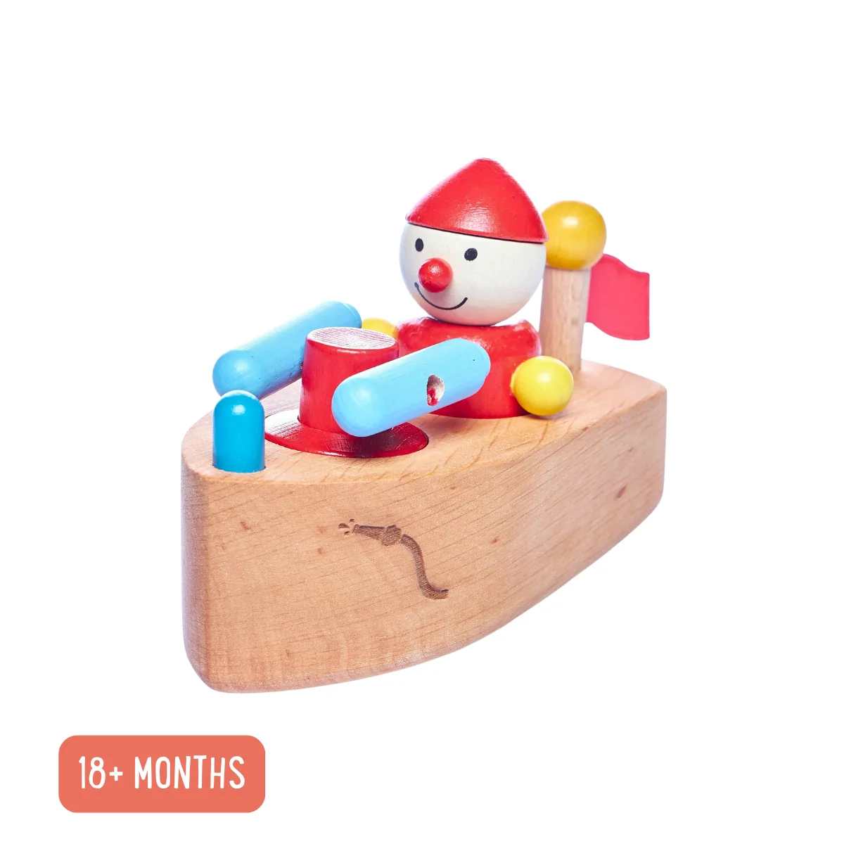 Pfingstweid Wooden Toy Vehicle - Boat with Horn - Retired Products