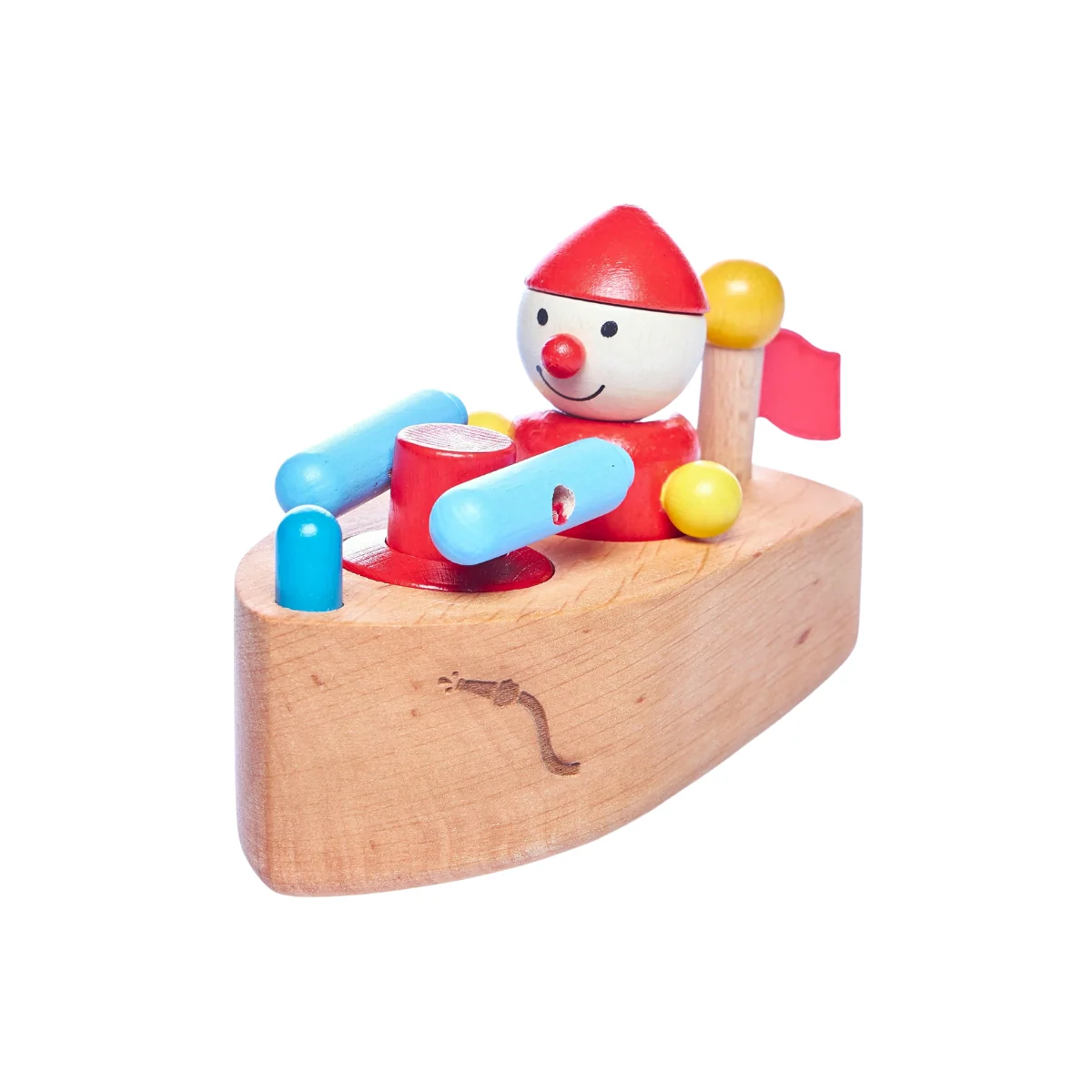 Pfingstweid Wooden Toy Vehicle - Boat with Horn - Retired Products - Image 3