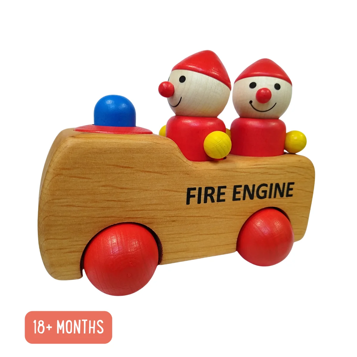 Pfingstweid Wooden Toy Vehicle - Fire Truck with Horn