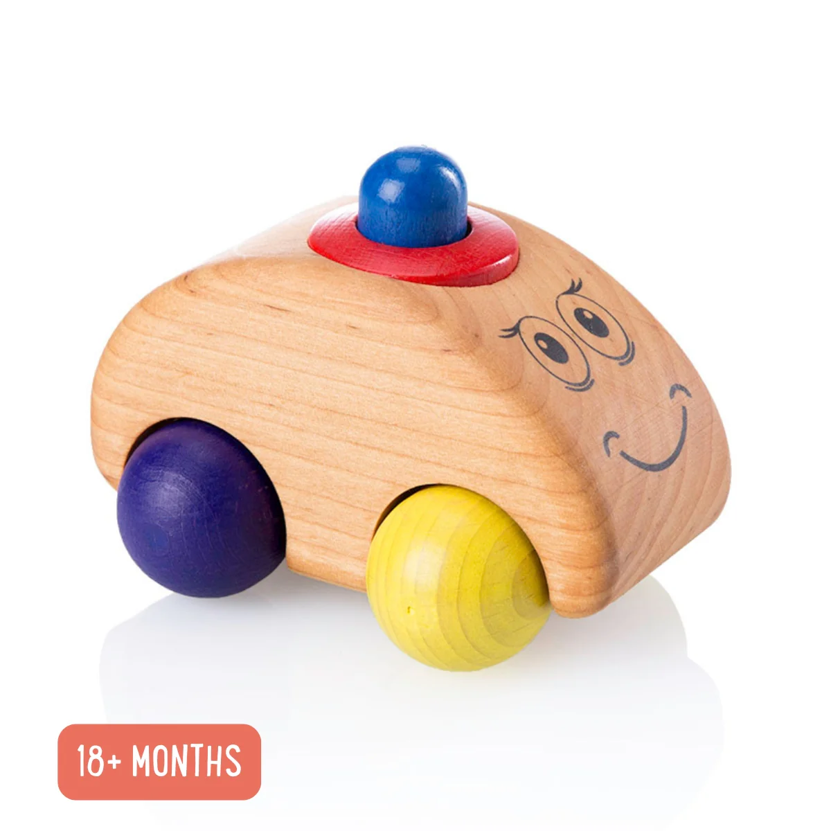 Pfingstweid Wooden Toy Vehicle - 'Whoopsi' Car with Horn