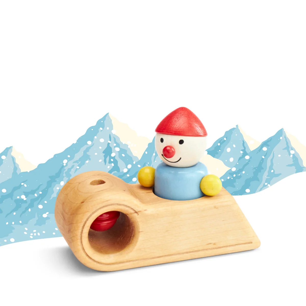 Pfingstweid Wooden Toy Vehicle - 'Nicholas' Snowmobile with Bell - Image 2