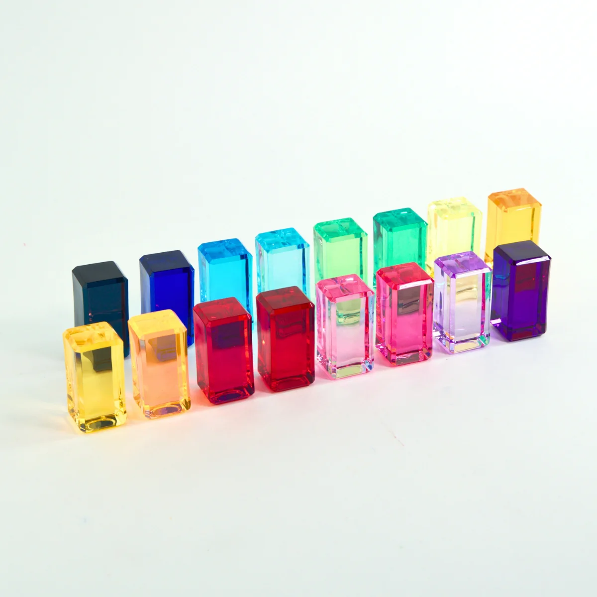 Regenbogenland Translucent Lucite Rainbow Stones Set of 16