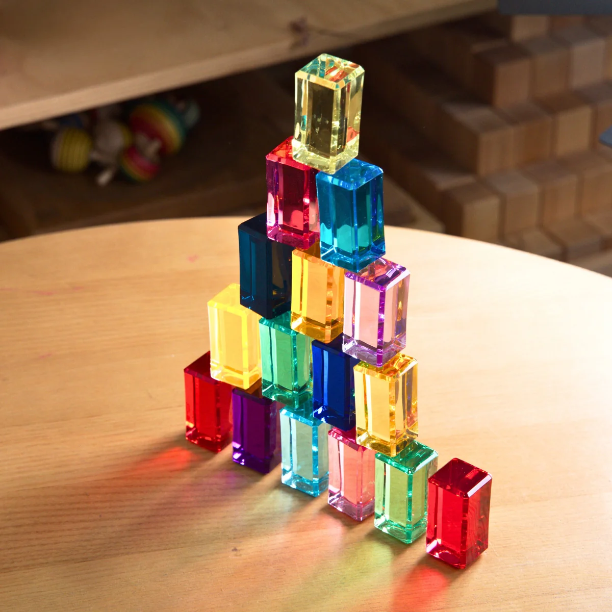 Regenbogenland Translucent Lucite Rainbow Stones Set of 16 - Image 3