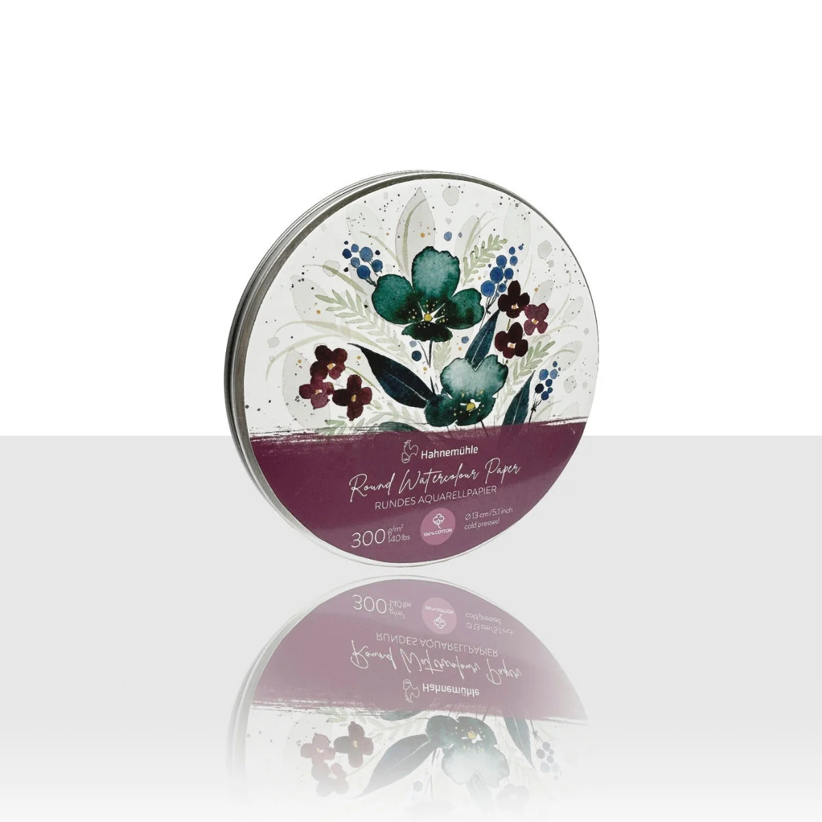 Hanneman Round Watercolour Paper 300gsm - 30 sheets in tin case - 13cm