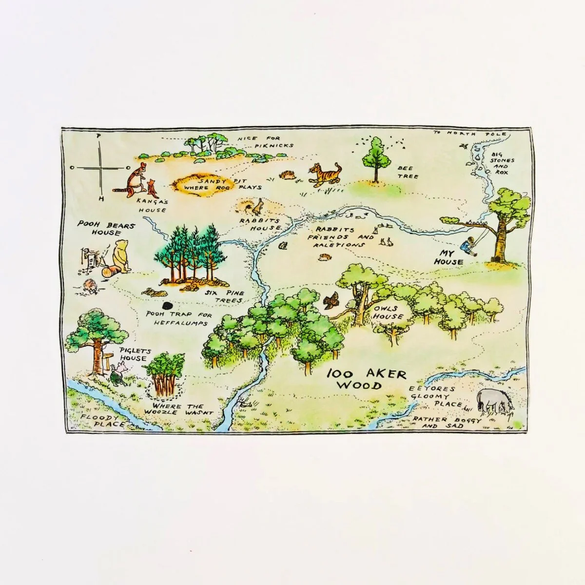 Sarah's Silks Winnie-the-Pooh Playsilk - Seek & Find 100 Aker Woods