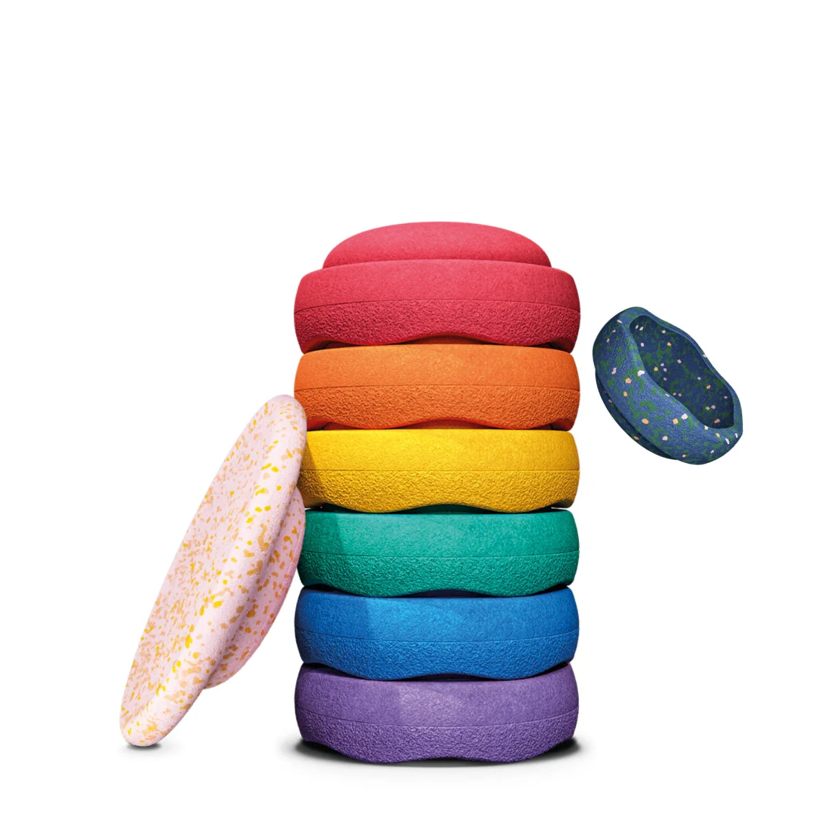 Stapelstein® EASTER PROMO Rainbow Classic 6 + Petal Board + Mini Pond - LATE APRIL ARRIVAL