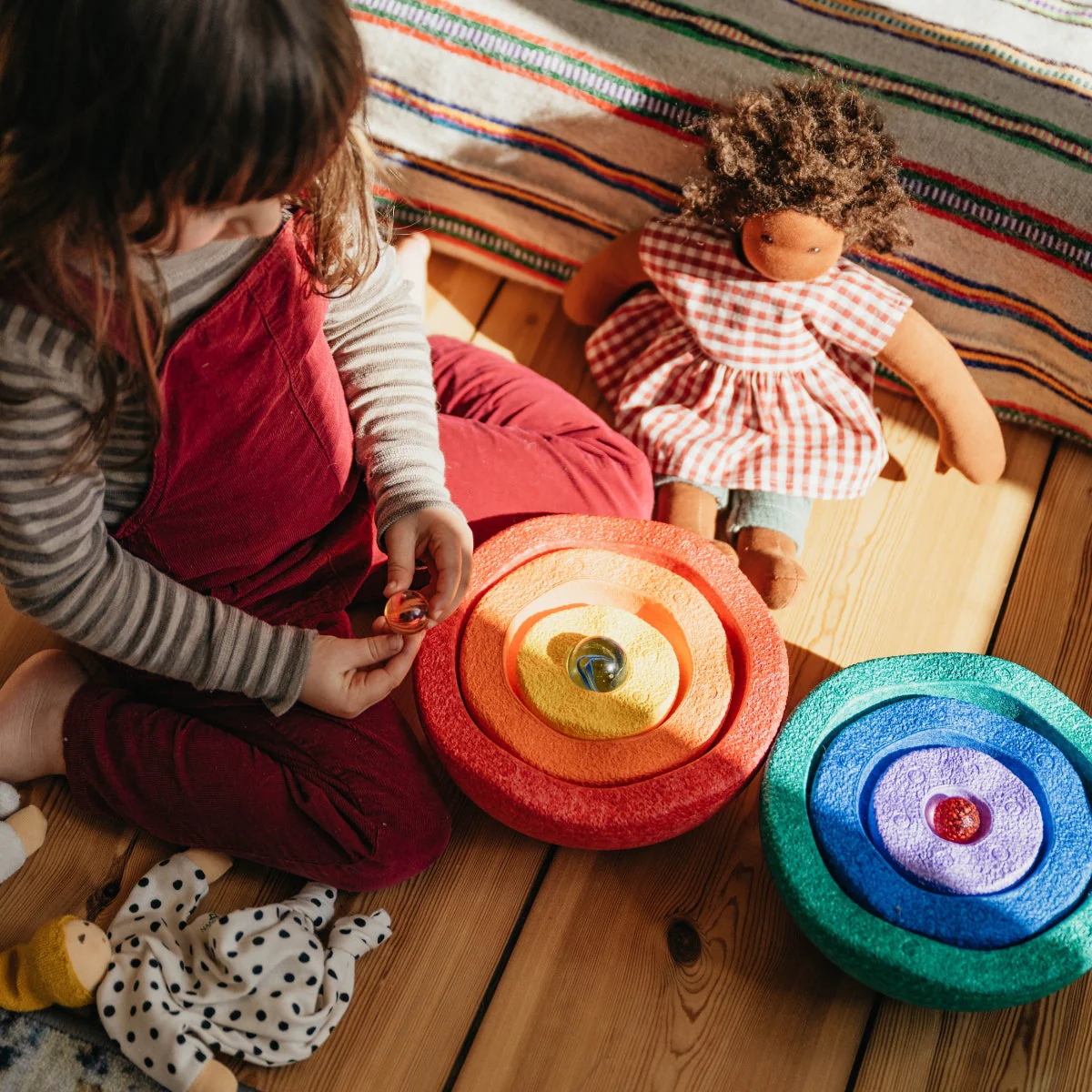 Stapelstein Balance Stepping Stones - Inside, Set of 6, Rainbow Classic - Image 4