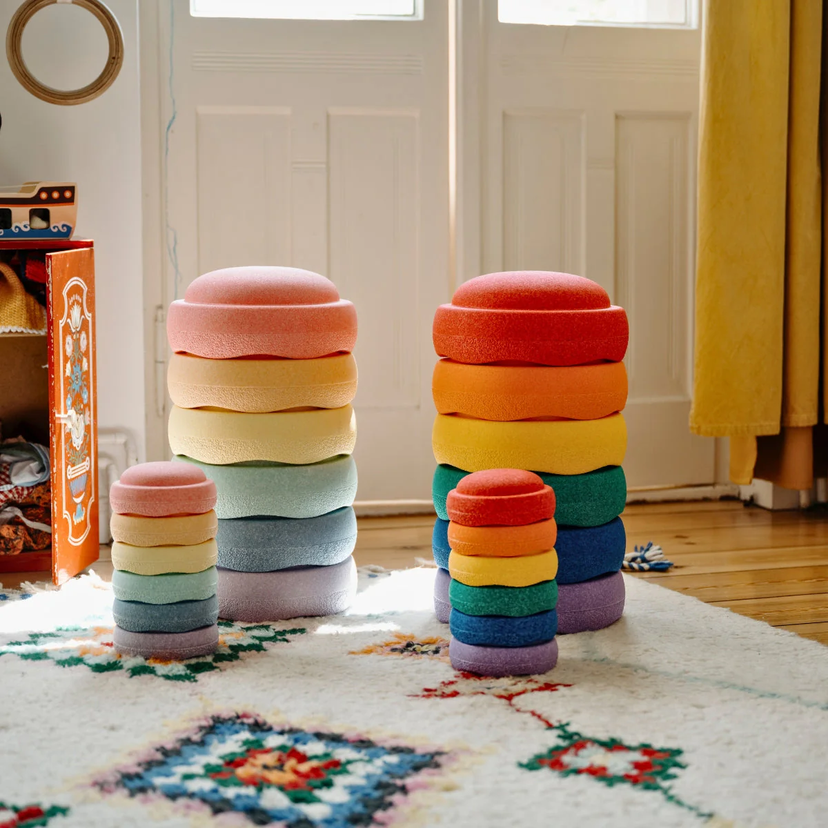 Stapelstein Balance Stepping Stones - Original Mini, Set of 6, Rainbow Pastel - Image 10