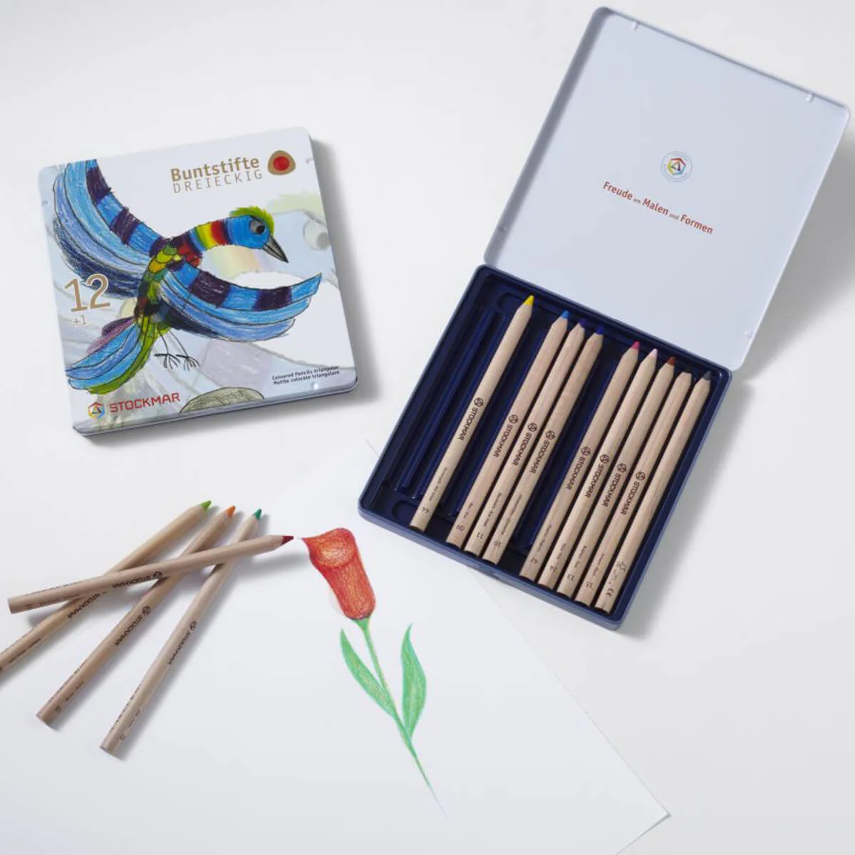 STOCKMAR Coloured Pencils Triangular in Tin 12+1 - Image 10