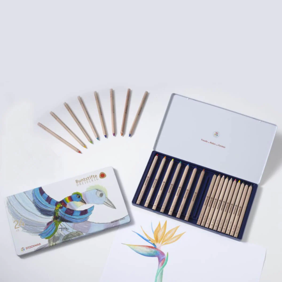 STOCKMAR Coloured Pencils Triangular in Tin 24+1 - Image 13