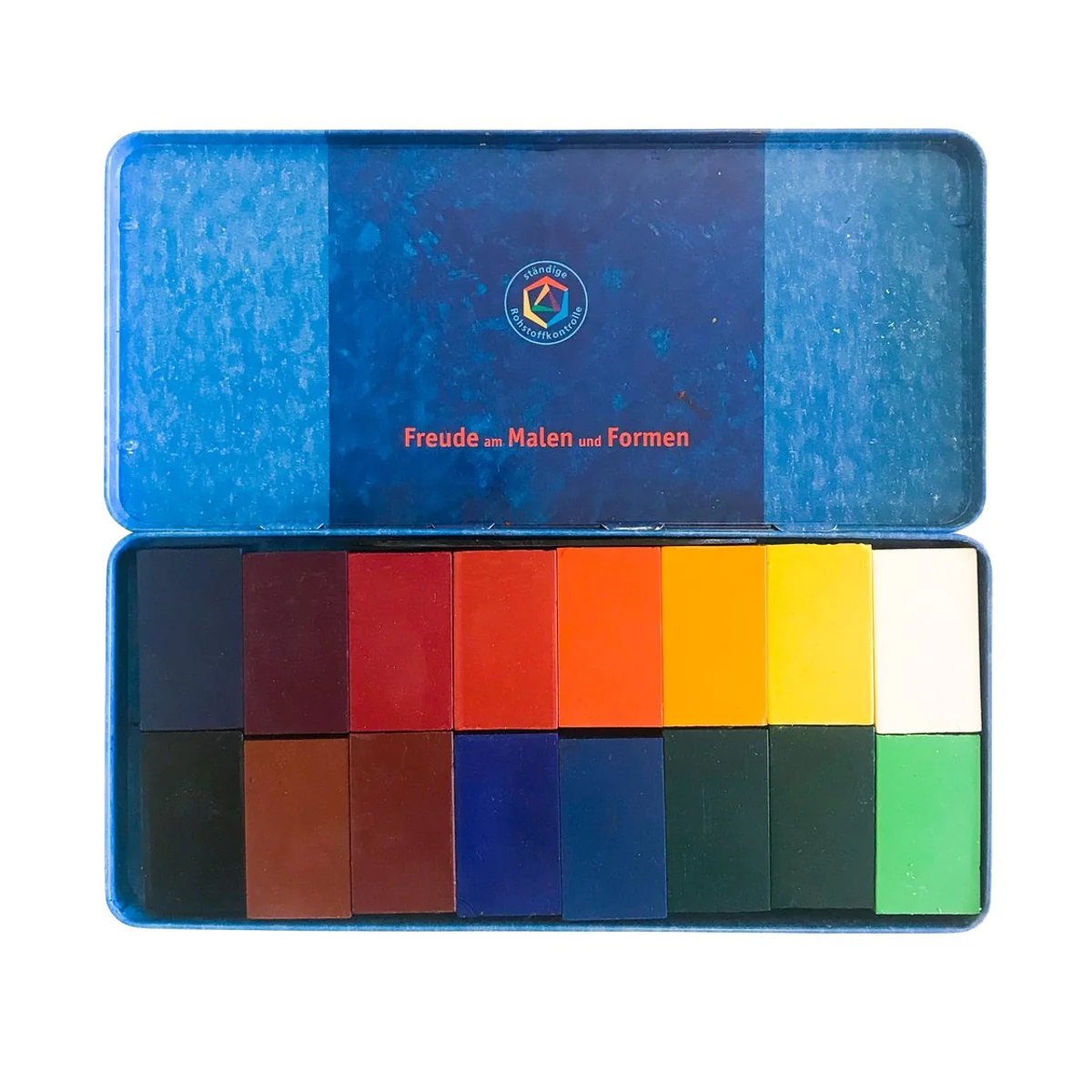 STOCKMAR Wax Block Crayons - 16 Blocks in Tin, Extended Standard Mix