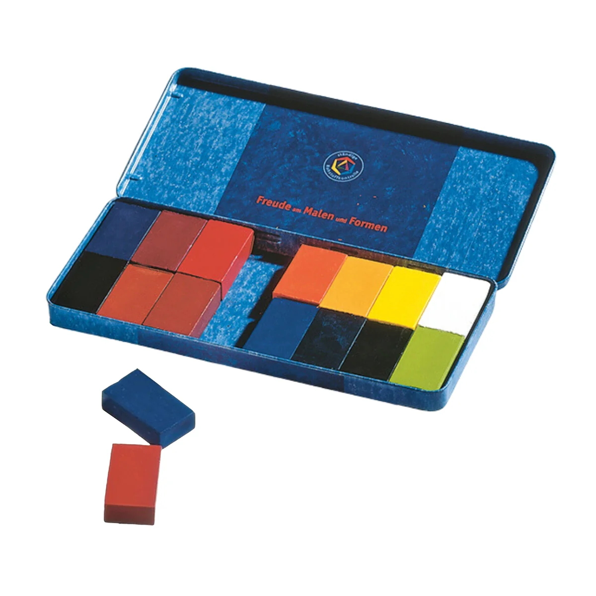 STOCKMAR Wax Block Crayons - 16 Blocks in Tin, Extended Standard Mix - Image 2