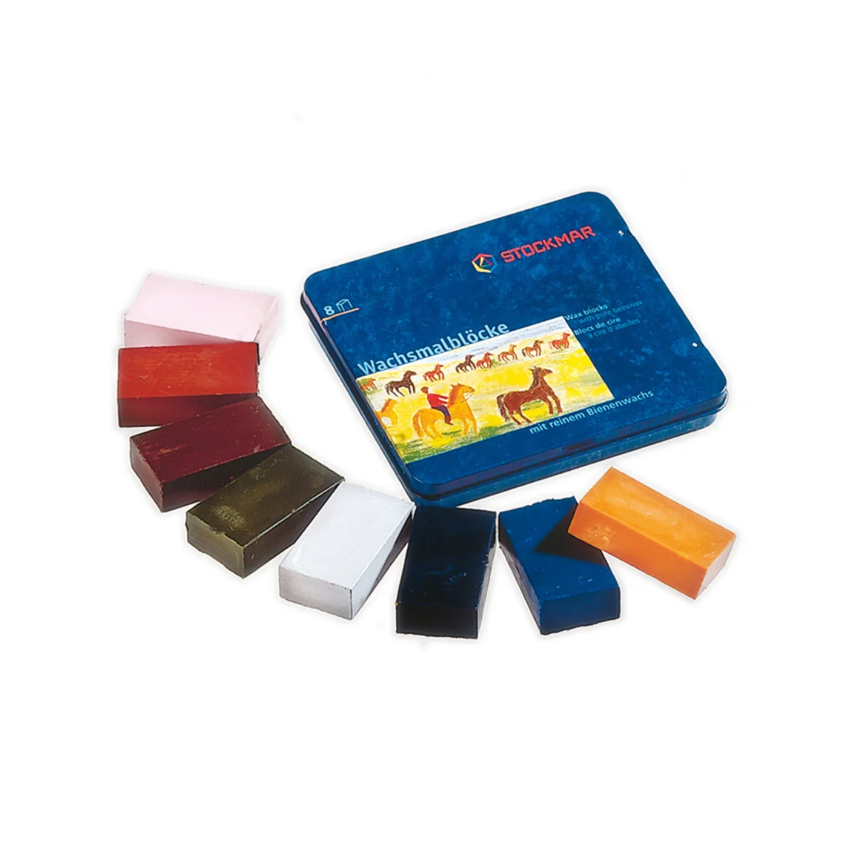 STOCKMAR Wax Block Crayons - 8 Blocks in Tin, Supplementary Set
